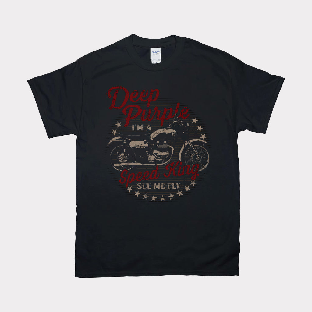 Speed King Motorcycle Black T-Shirt